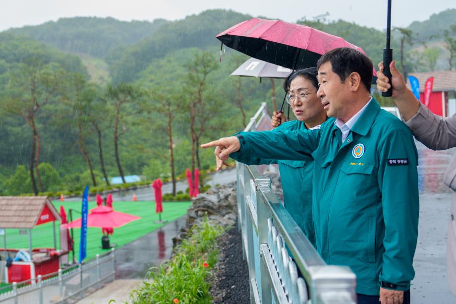 이재영 증평군수, 집중호우 대비 에듀팜특구관광단지(벨포레리조트) 특별점검 실시